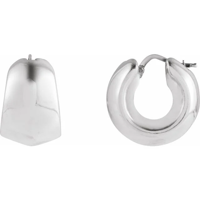 1_ Sterling Silver Electroform Tapered 22.2 mm Hoop Earrings